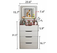3-in-1 Vanity Desk with Mirror and Drawers