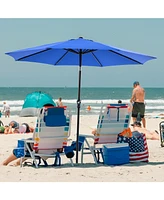 9ft Outdoor Patio Umbrella with Tilt and Crank, Uv Protection, Waterproof, Blue