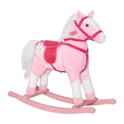 Simplie Fun Plush Rocking Pony with Realistic Sounds, Pink