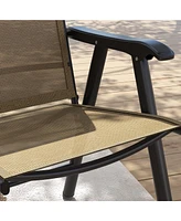 Streamdale Furniture Folding Patio Sling Chairs with Armrests