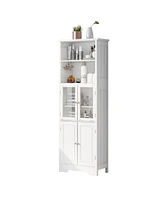 Tall White Storage Cabinet for Various Rooms