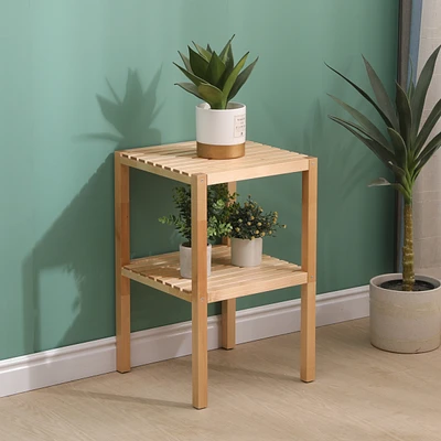 Simplie Fun 2-Tier Birch Bathroom Shelf: Multipurpose Storage Solution