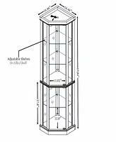 Simplie Fun Corner Curio Cabinet with Lights: Dark Cherry