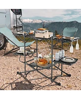 Givimo Folding Portable Outdoor Cook Station with Heat-Resistant Aluminum Tabletop