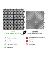 Simplie Fun Black Interlocking Deck Tiles: Waterproof, Strong, All-Weather