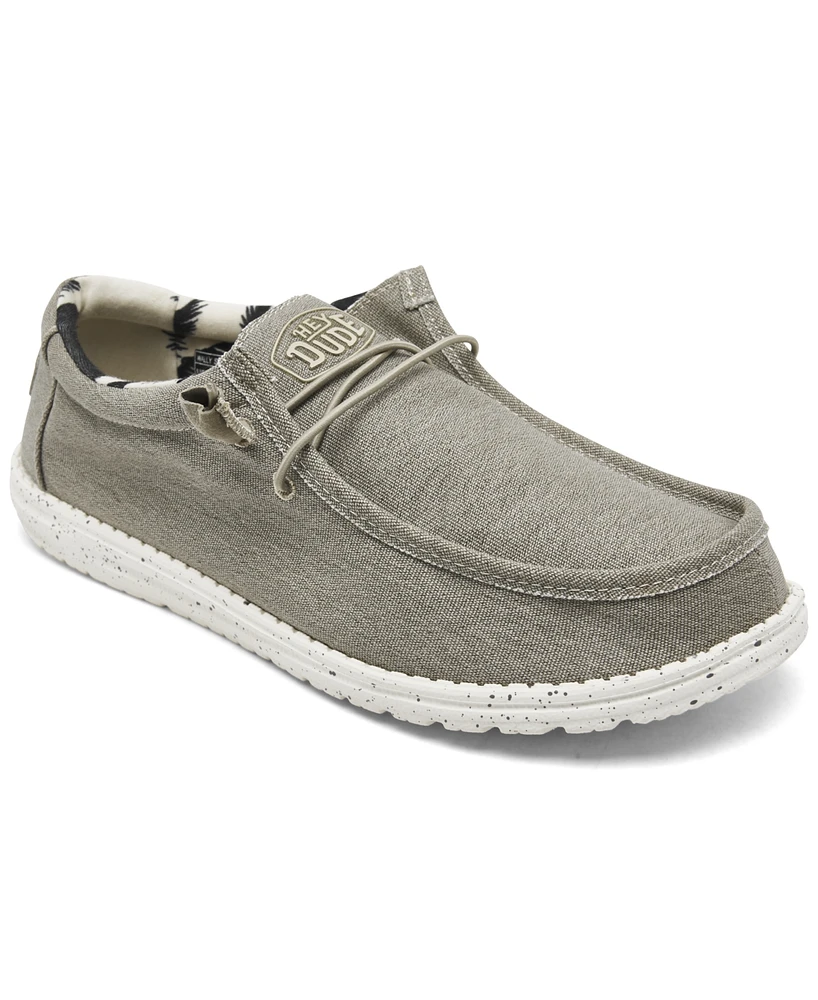 Hey Dude Men's Wally Stretch Canvas Slip-On Casual Moccasin Sneakers from Finish Line