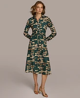 Donna Karan New York Women's Printed Twist-Front Shirtdress