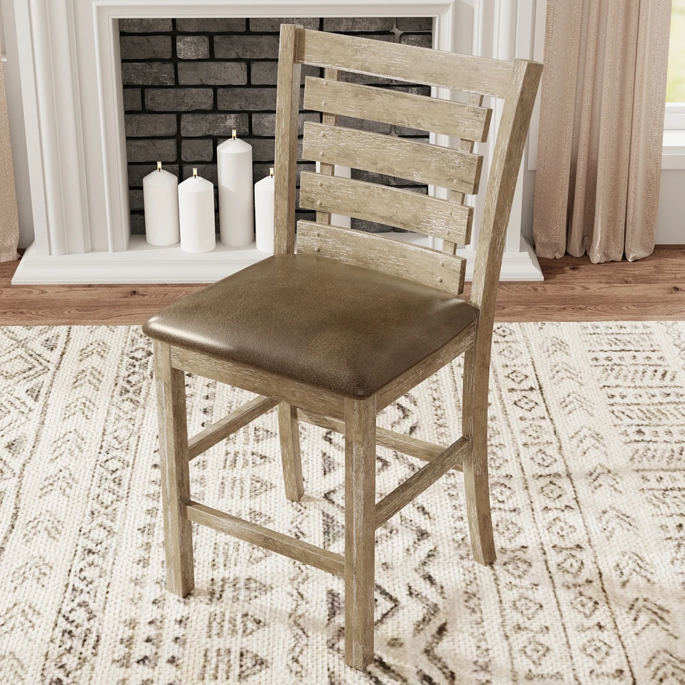 Streamdale Furniture Rustic Farmhouse Ladderback Dining Chairs (Set of 2)