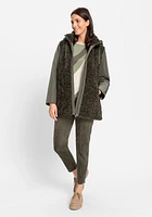 Olsen Women's Mixed Media Coat with Removable Hood