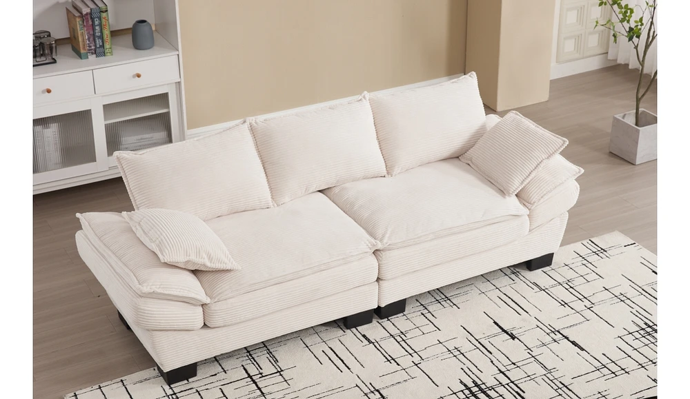 Simplie Fun Cozy Corduroy Sofa: Perfect for Small Spaces