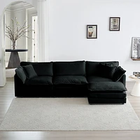 Streamdale Furniture Comfy Modular L-Shaped Sofa with Ottoman