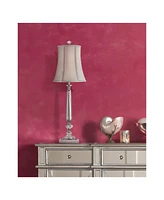 Belardo Traditional Luxury Style Console Table Lamp 32" Tall Clear Crystal Glass Taupe Bell Shade Decor for Living Room Bedroom House Bedside Nightsta