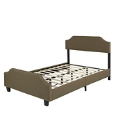 Streamdale Furniture Curved Linen Upholstered Queen Platform Bed