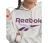 Reebok Women's Big-Logo Fleece Long-Sleeve Hoodie