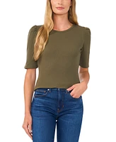 CeCe Women's Puff-Sleeve Fitted Top