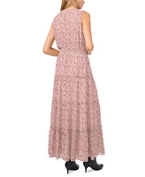 1.state Women's Sleeveless Split-Neck Maxi Dress