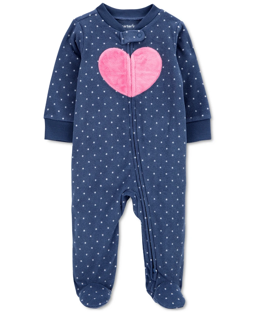 Carter's Baby Boys and Girl 2 Way Zip-Up Sleep & Play Fleece Footie Pajamas