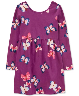 Carter's Little & Big Girls Butterfly Jersey Dress