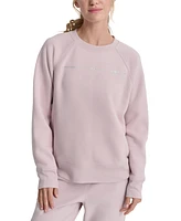 Dkny Women's Rhinestone Logo Fleece Sweatshirt