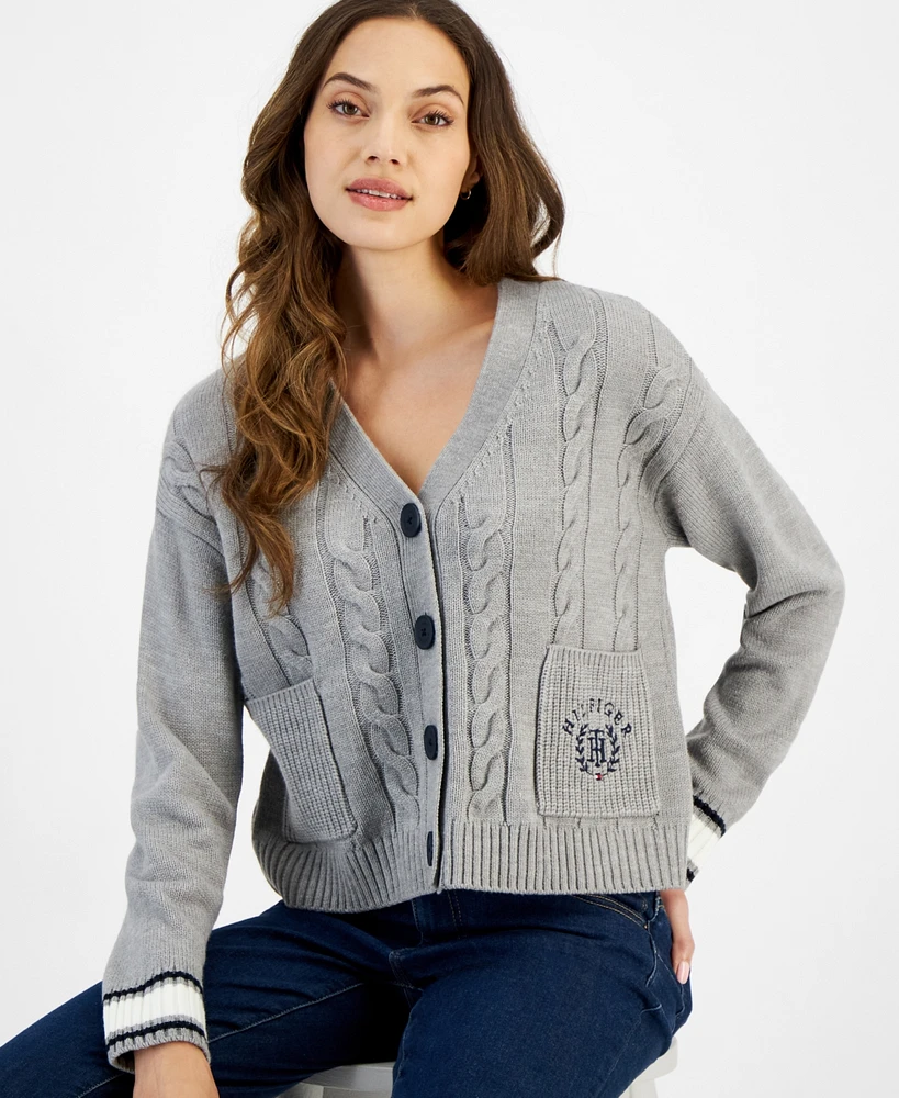 Tommy Hilfiger Women's Varsity-Stripe Button Cardigan