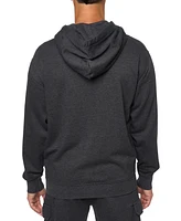 Lazer Men's Relaxed Fit Burnout Fleece Zip-Front Hoodie