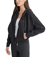 Dkny Women's Performance Zip-Front Logo Hoodie
