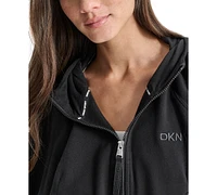 Dkny Women's Performance Zip-Front Logo Hoodie