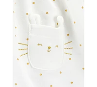 Carter's Baby Girls Cat-Face Polka-Dot Fleece Dress with Diaper Cover