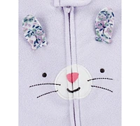 Carter's Baby Girls 1-Piece Fleece Zip-Up Footed Sleep & Play Pajamas