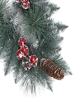 Puleo International 9 ft. Sterling Pine Artificial Garland with Silver Glitter