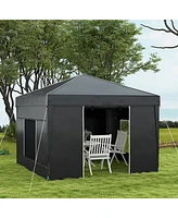 9.7' Pop Up Canopy with Sidewalls and Reflective Strips