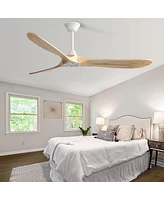 Sofucor 60" Wood Ceiling Fan with Remote Control