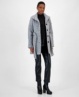 Bcx Juniors' Boucle Single-Breasted Belted Coat