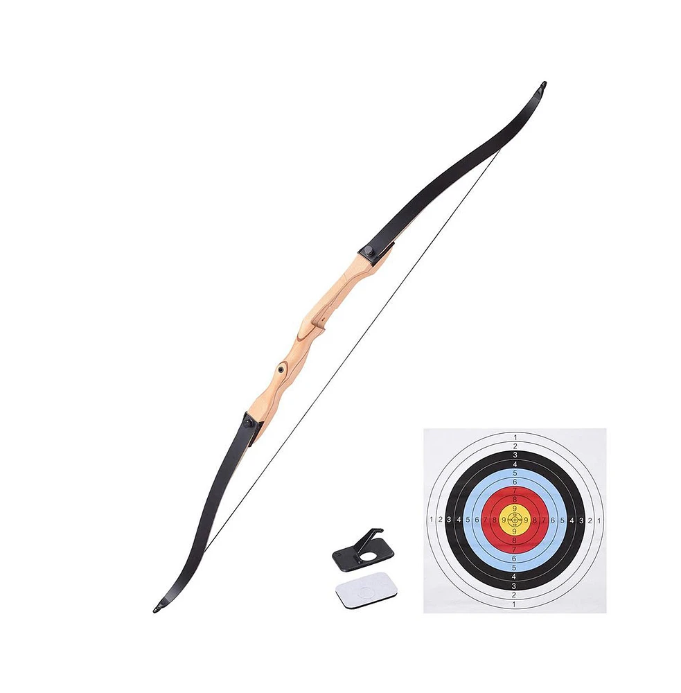 Yescom 68" Recurve Bow Right Hand Draw Weight 30lbs Traditional Archery Hunting Take Down Long Bow