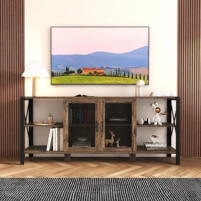 Streamdale Furniture Industrial Farmhouse Tv Stand for Living Room & Bedroom