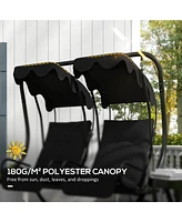 Streamdale Furniture 2-Seater Swing Canopy Replacement Cover (Canopy Only), Black