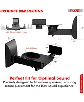 5 Core Speaker Wall Mount Adjustable Shelf Holder Swivel 180 Degree Bookshelf Brackets - 15 Inch Space for Speakers Pair Holds Upto 55lbs