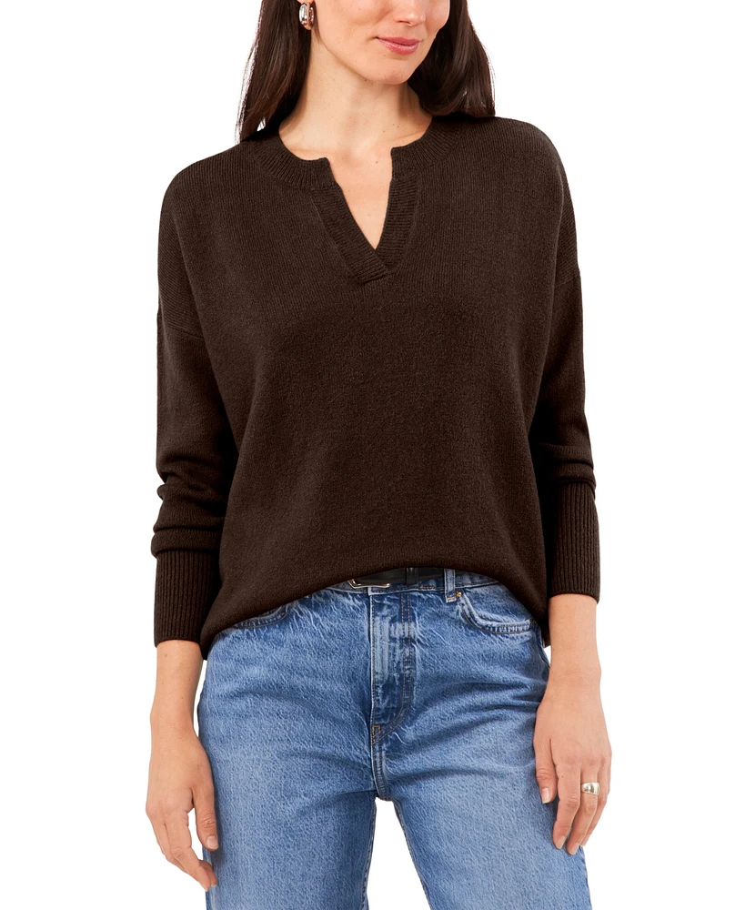 Vince Camuto Women's Dropped-Shoulder V-Neck Sweater