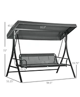 Streamdale Furniture 3-Person Swing Bed with Canopy and Cushions