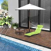 Folding Chaise Lounge Chairs with Pillow & Mesh for Outdoors
