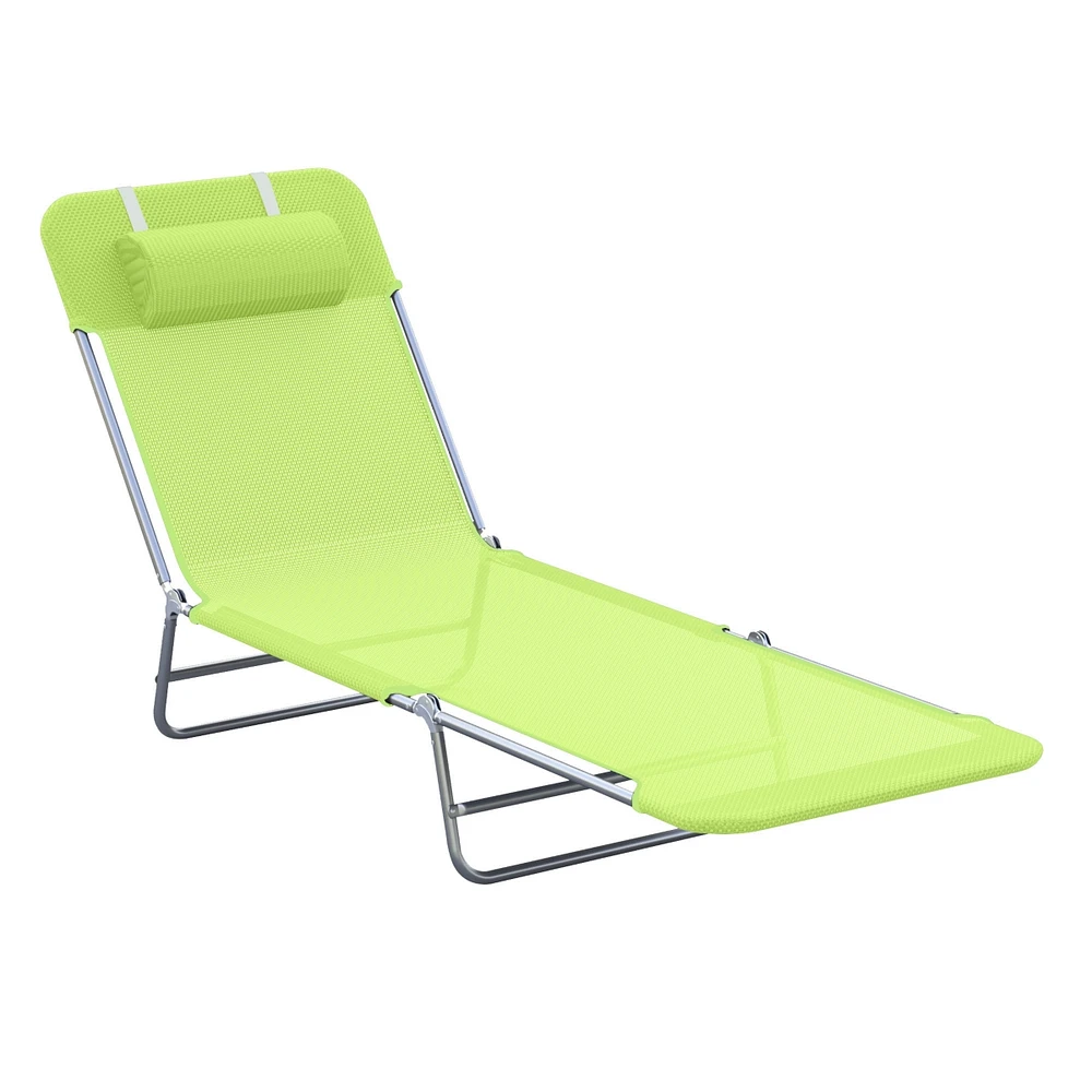 Streamdale Furniture Folding Chaise Lounge Chairs with Pillow & Mesh for Outdoors