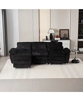 Streamdale Furniture Modern 3-Seat Sleeper Sofa with Ottoman