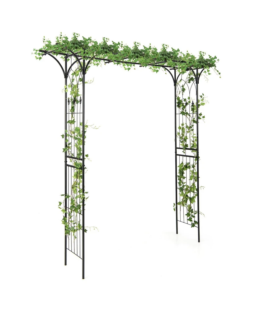 Givimo 81 Inch Garden Arbor Metal Archway for Climbing Plants-Black