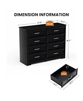 Simplie Fun 8-Drawer Dresser Chest with Metal Pulls