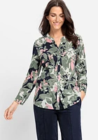 Olsen Women's Long Sleeve Floral Camo Shirt