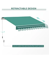 8' Retractable Patio Awning, Uv & Water-Resistant
