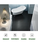 Simplie Fun 12" Black Interlocking Deck Tiles, Pebble Stone Pattern (12-Pack