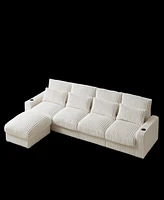 Streamdale Furniture Spacious 128" L-Shaped Sofa with Cup Holder and Amenities