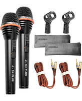 5 Core Dynamic Microphone A-54 2PCS, Omni Directional Pickup, Xlr Connectivity, Ideal for Singing, Durable Construction