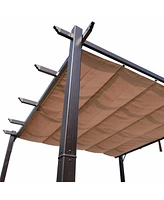 Streamdale Furniture 10' Retractable Pergola Canopy with Aluminum Frame